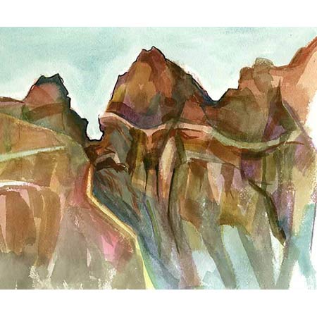 Badlands Study           Watercolor, 9x12in, 2003