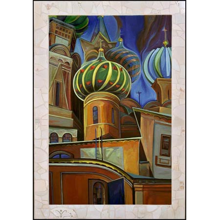 10 DAYS IN RUSSIA ||| From the Moscow             oil/panel, 28x40in, 1999